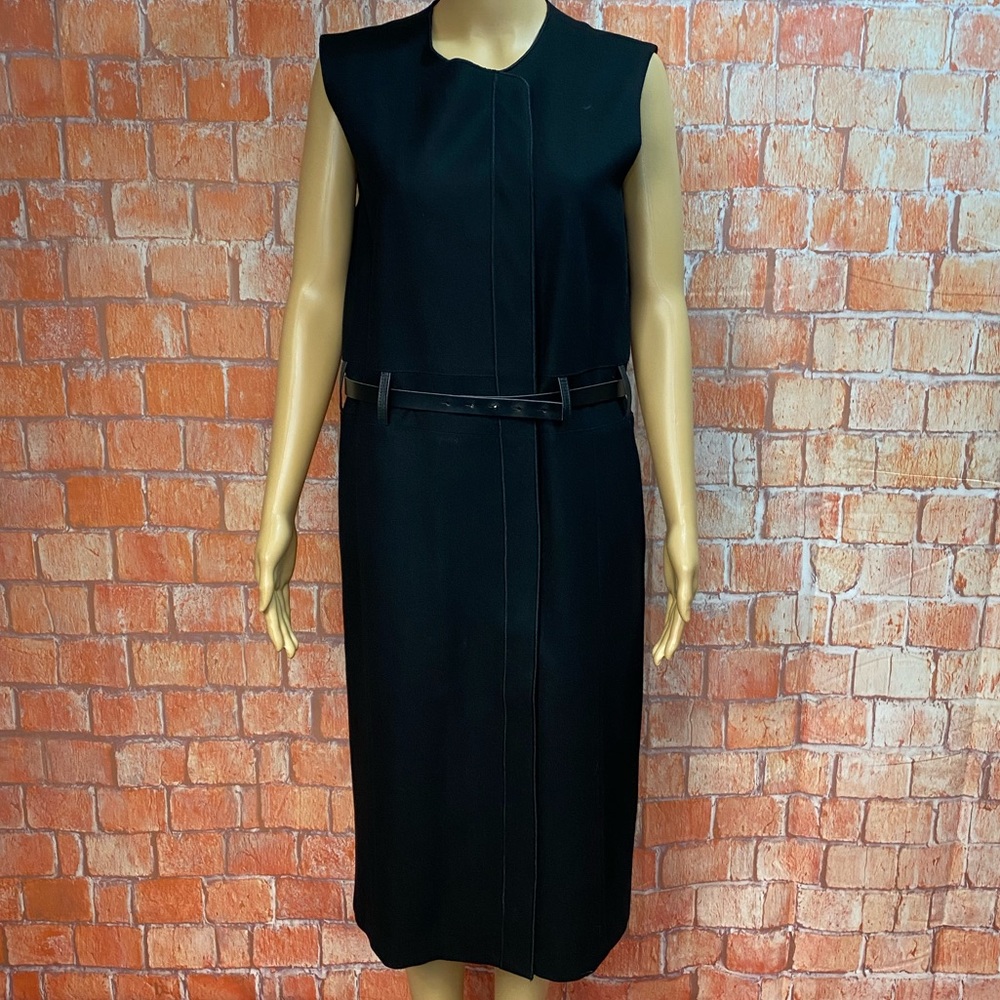 Harve‎ Benard Vintage 80’s Black Wool Blend Sleeveless Wiggle Dress